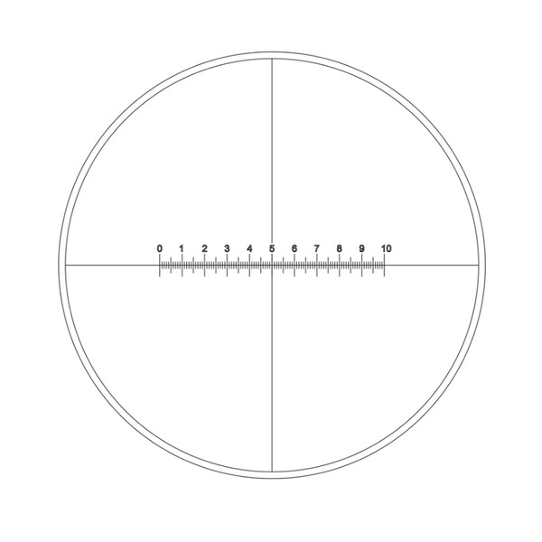 Motic Retículo com escala (10mm em 100 partes) e retículos (Ø19mm)