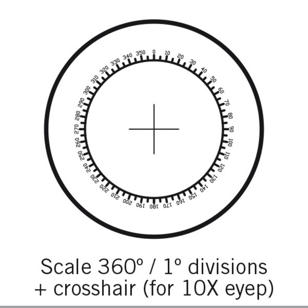 Motic Placa micrométrica Retículo 360°/1°, Ø 25mm, apenas para 10X (SMZ-161)