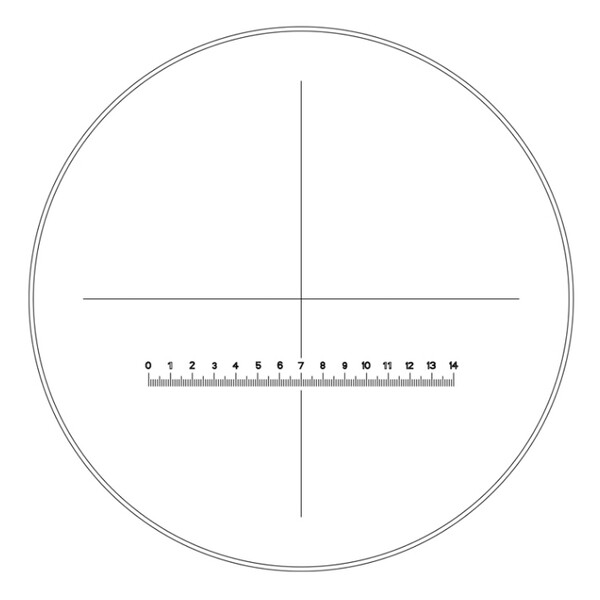 Motic Ocular de medição WF10X/23mm, escala (14mm em 140 partes) e retículo