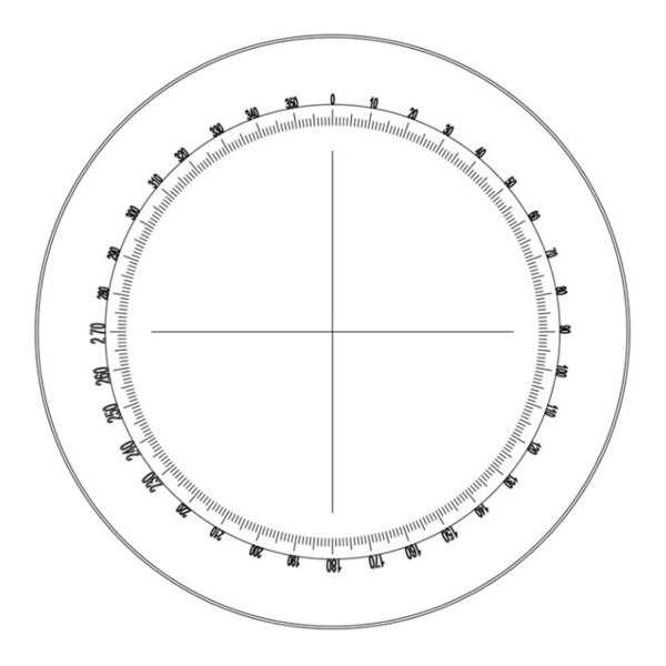 Motic Ocular Micrométrica, transferidor WF10X/23mm, 360º, graduação de 30º e retículos