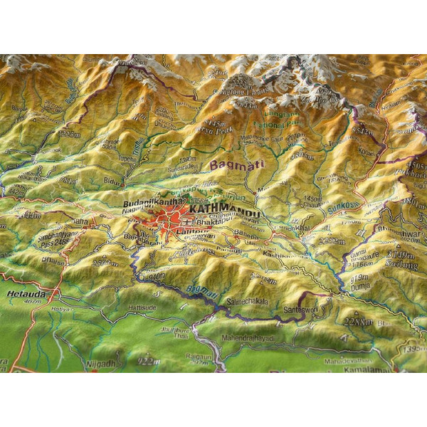 Georelief Mapa regional Nepal groß 3D