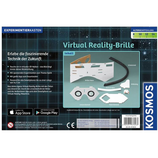 Kosmos Verlag Kit experimental Óculos de realidade virtual