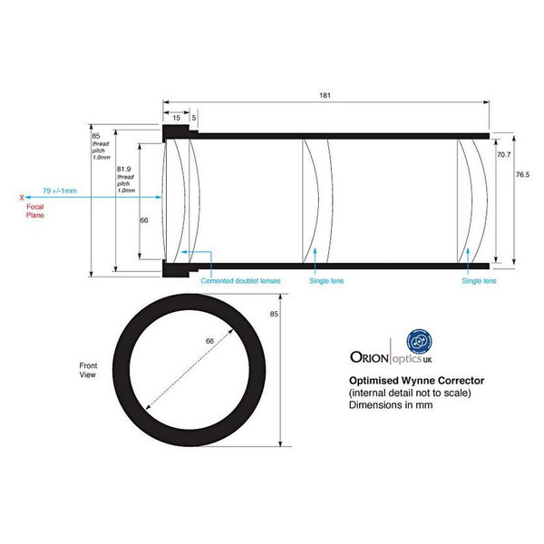 Orion Optics UK Telescópio N 300/1140 AG12 Carbon Astrograph OTA