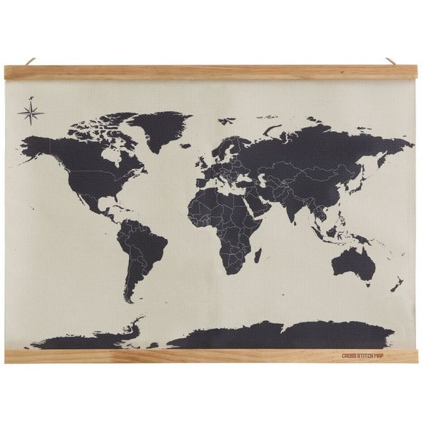 suck UK Mapa mundial bordado em ponto de cruz