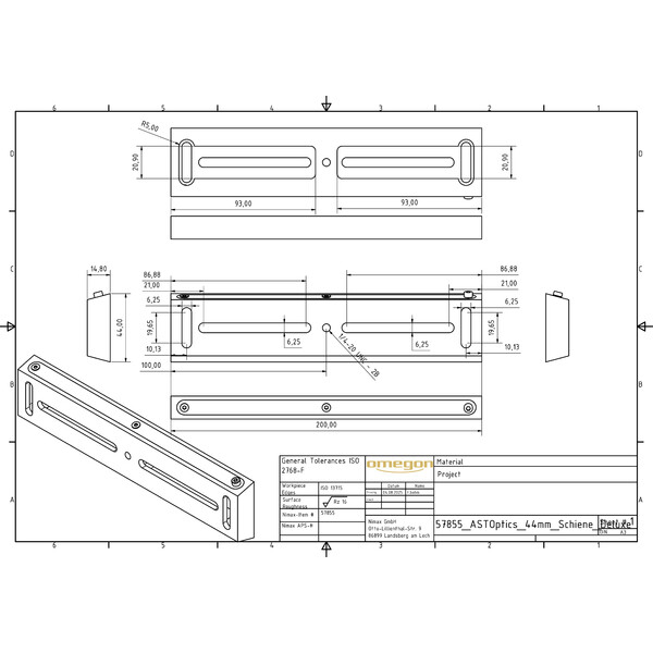 ASToptics PLACA MELHORADA ESTILO VIXEN, 200MM