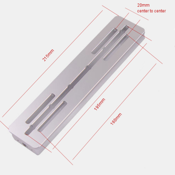 ASToptics PLACA V UNIVERSAL, 215MM com PLATAFORMA DE 50MM (VERMELHA)