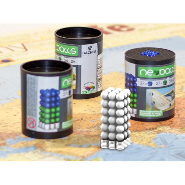 Bacher Verlag Conjunto de bolas magnéticas Neoballs 54 peças branco