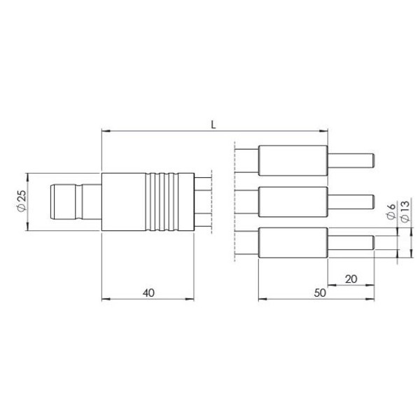 StarLight Opto-Electronics GLF3-1000-4.5, 3 braços, comprimento do braço 1000 mm, diâmetro ativo 4,5 mm