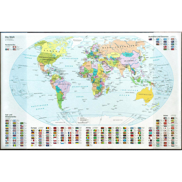 Idena Bloco de secretária com mapa-mundo e bolsos
