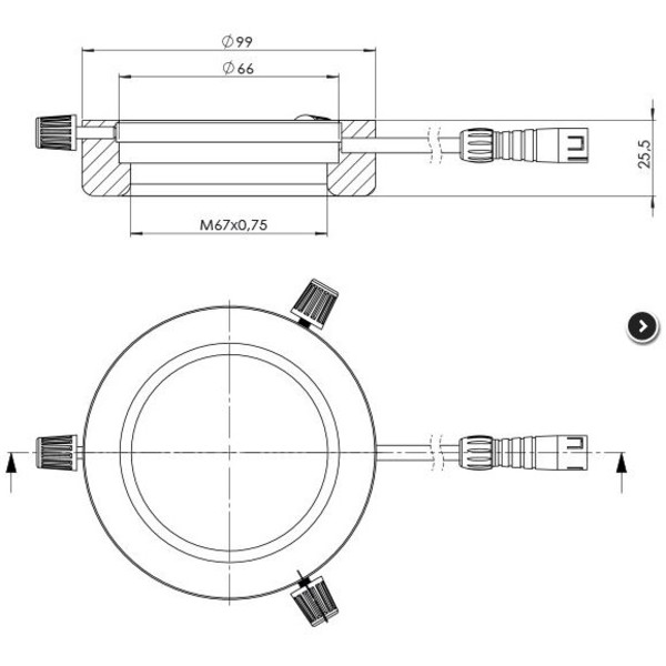 StarLight Opto-Electronics RL4-66 PW, branco puro (6500K), Ø 66mm