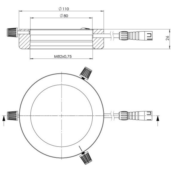 StarLight Opto-Electronics RL5-80-S4 NW,  segment., natur-weiß (5.600 K), Ø 80mm