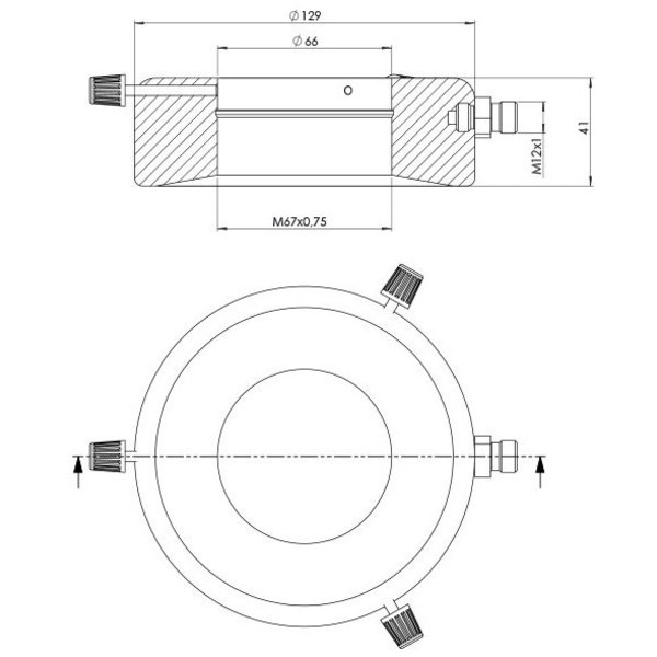 StarLight Opto-Electronics RL12-10s-24V R, spot, vermelho (625nm), Plugue M12 (4 pinos), Ø 66mm
