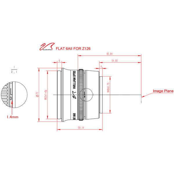 William Optics Refrator apocromático AP 126/970 ZenithStar 126 Red OTA