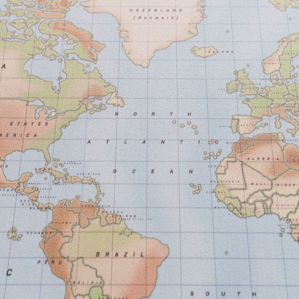 Miss Wood Mapa de Madeira Aguarela Físico L