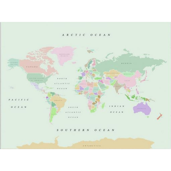 Miss Wood Mapa da Madeira aguarela Retro XL