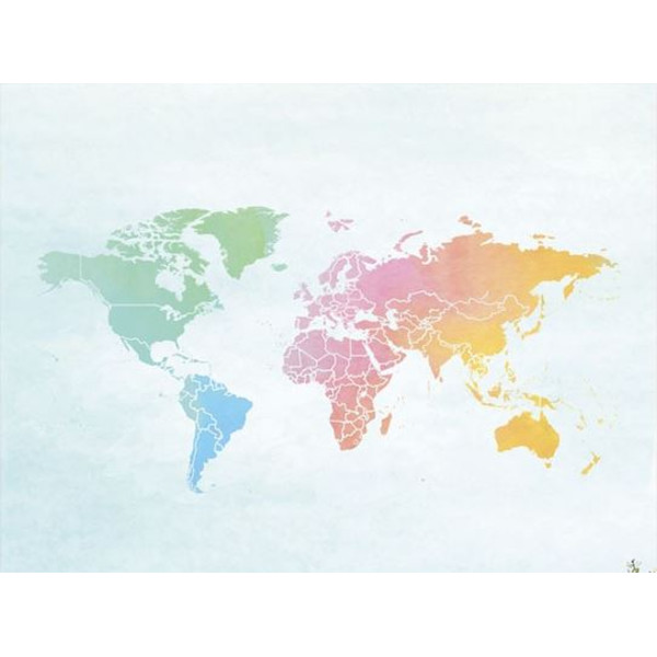 Miss Wood Mapa mundial Woody Map Watercolor Splash XL