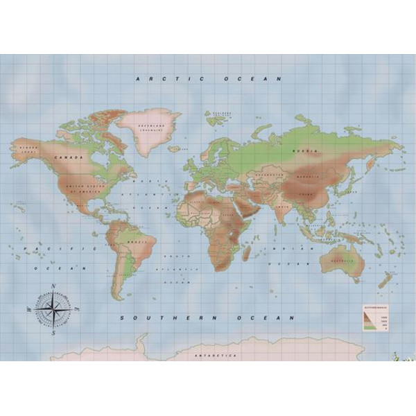 Miss Wood Mapa mundial Woody Map Watercolor Physical XL