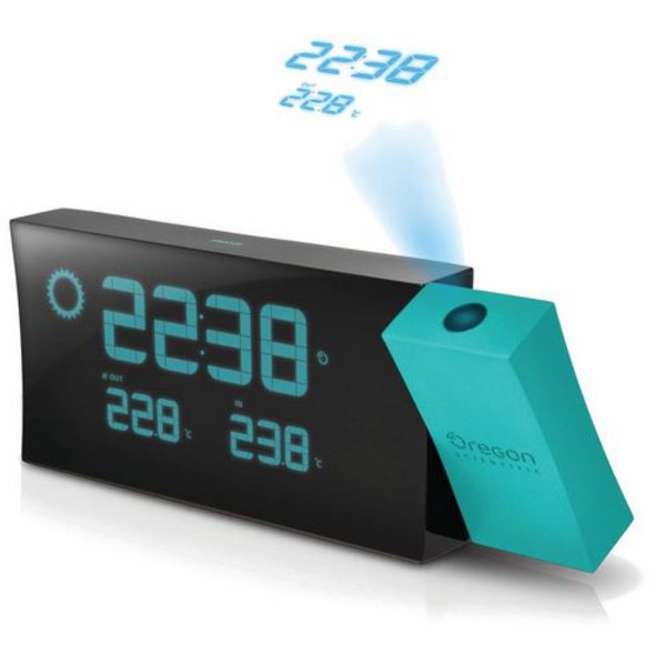 Oregon Scientific Estação meteorológica sem fios Relógio de projeção Prysma com previsão meteorológica BAR223 Azul-preto