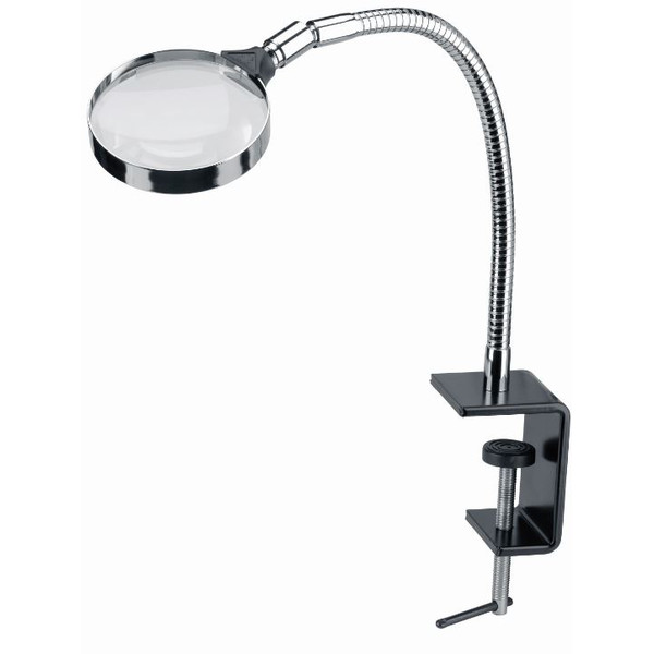 Schweizer Suporte de trabalho, lupa, pinça de mesa, 2,5x/Ø90mm, biconvexa