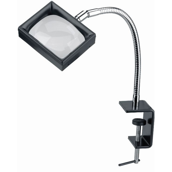 Schweizer Lupa Lente de ampliação de bancada, grampo de mesa em Plástico, 3x/100x75mm, asférica