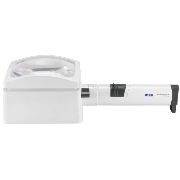 Eschenbach Lupa com iluminação LED, sistema varioPLUS, 100x75mm, 2,8X