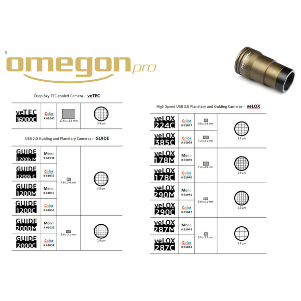 Omegon Câmera veLOX 287 M Mono