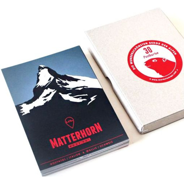 Marmota Maps Conjunto de 30 postais Alpenberge