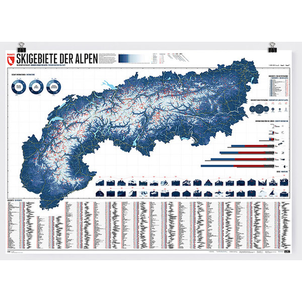 Marmota Maps Mapa regional Map of the Alps with 609 Ski Resorts