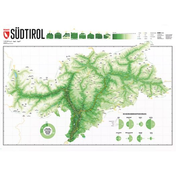 Marmota Maps Mapa regional O verde das montanhas do Tirol do Sul