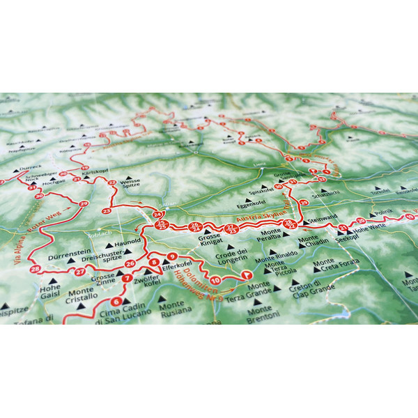 Marmota Maps Mapa regional Map of the Alps with 1001 Mountains and 20 Mountain trails