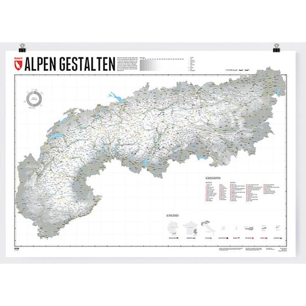 Marmota Maps Mapa regional Desenhe os Alpes (100x70cm)