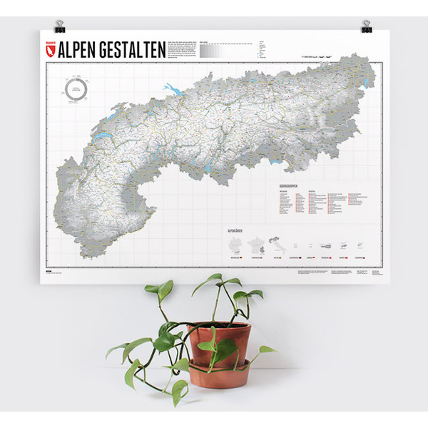 Marmota Maps Mapa regional Desenhe os Alpes (100x70cm)