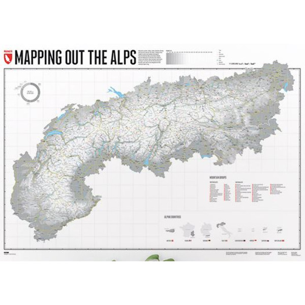 Marmota Maps Mapa regional Mapear os Alpes (Inglês)