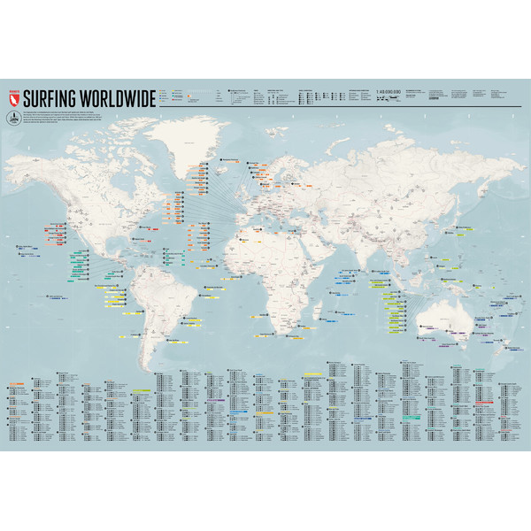 Marmota Maps Mapa do mundo Surfing Worldwide (Inglês)