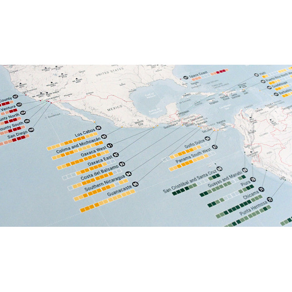 Marmota Maps Mapa do mundo Surfing Worldwide (Inglês)
