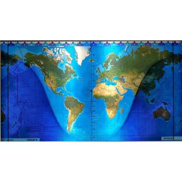 Geochron mapa mundial sobressalente (topográfico)