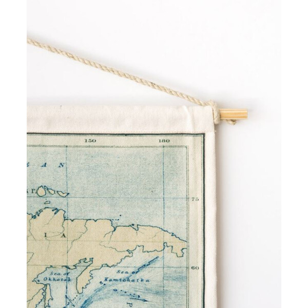 Miss Wood Mapa mundial Woody Cotton Map Oceans