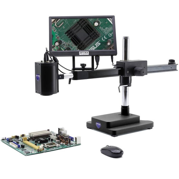 Optika Microscópio IS-02, zoom opt. 1x-14x, câmara 2MP, ecrã de 11,5 polegadas