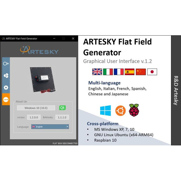 Artesky Máscara de Flafield Flatfield Generator 250mm Premium USB