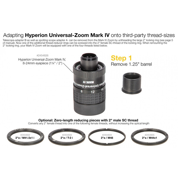 Baader Adapter Adaptadores 2" / T2 0mm
