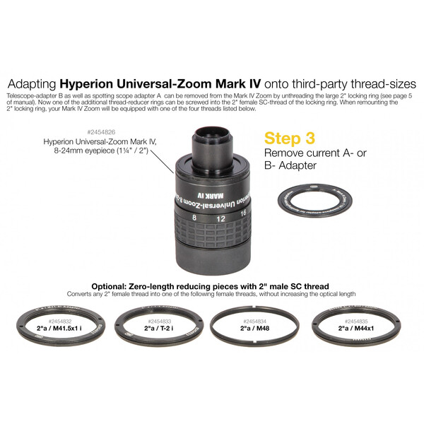 Baader Adapter Adaptadores 2" / T2 0mm