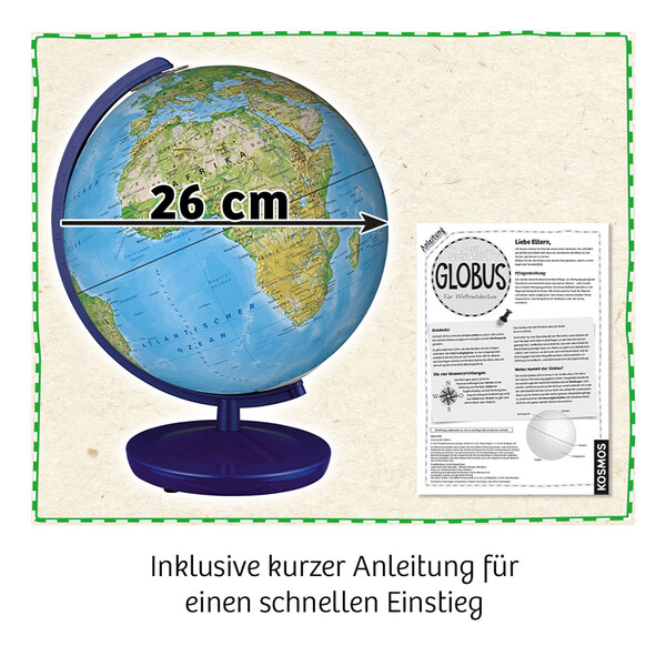 Kosmos Verlag Globos para crianças Schülerglobus physisch 26cm