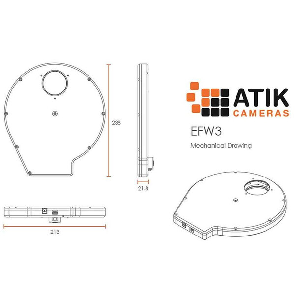 Atik Roda de filtros eletrónica EFW3 7x 2"