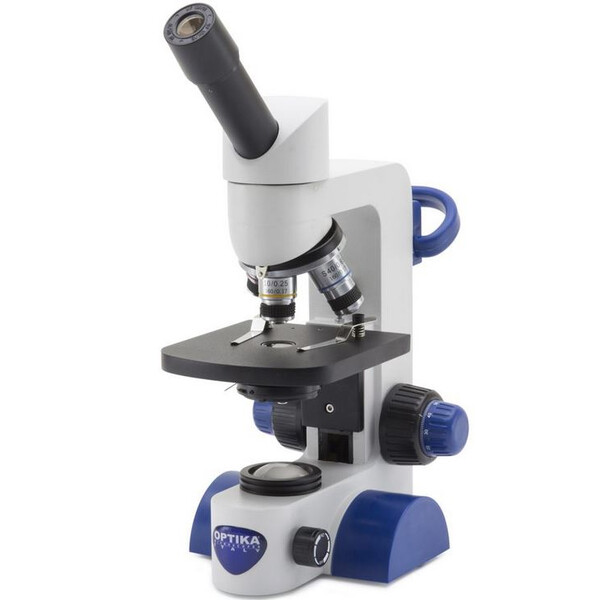 Optika Microscópio B-61, mono, 40-400x, LED, bateria recarregável