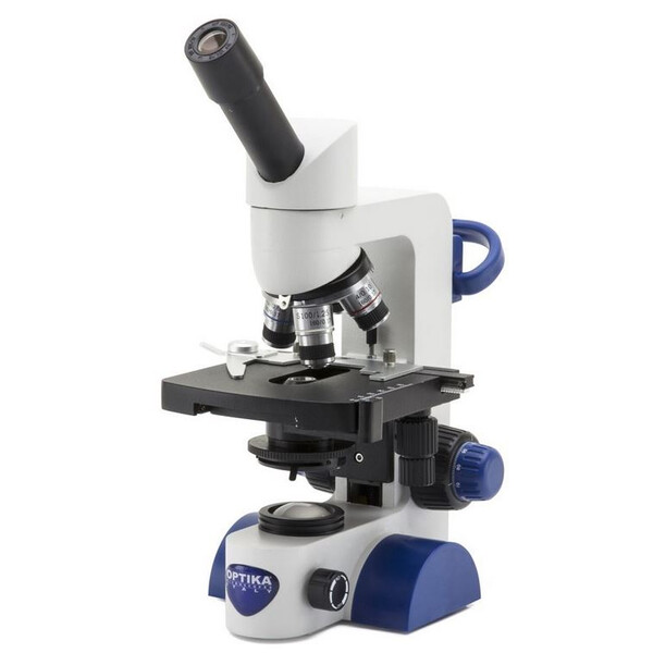 Optika Microscópio B-65, mono, 40-1000x, LED, bateria recarregável, Mesa cruzada