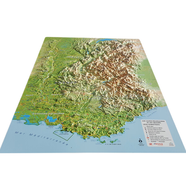 3Dmap Mapa regional Les Alpes Françaises et ses massifs alpins