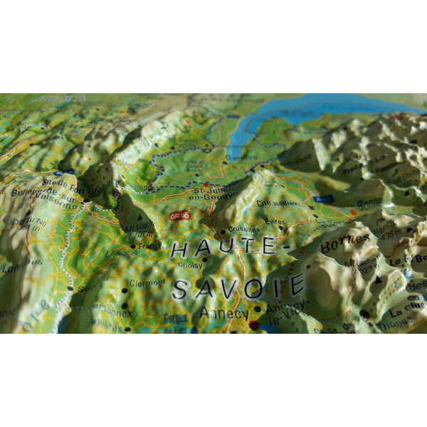 3Dmap Mapa regional Les Alpes Françaises et ses massifs alpins