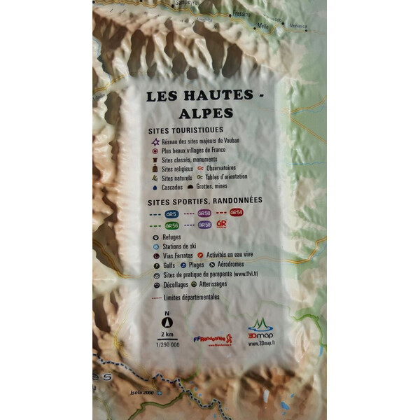 3Dmap Mapa regional Les Hautes Alpes