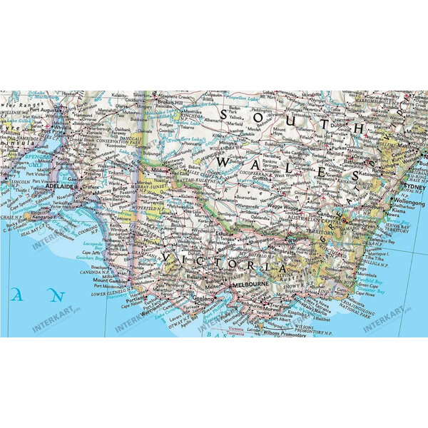National Geographic mapa de continente Austrália, política