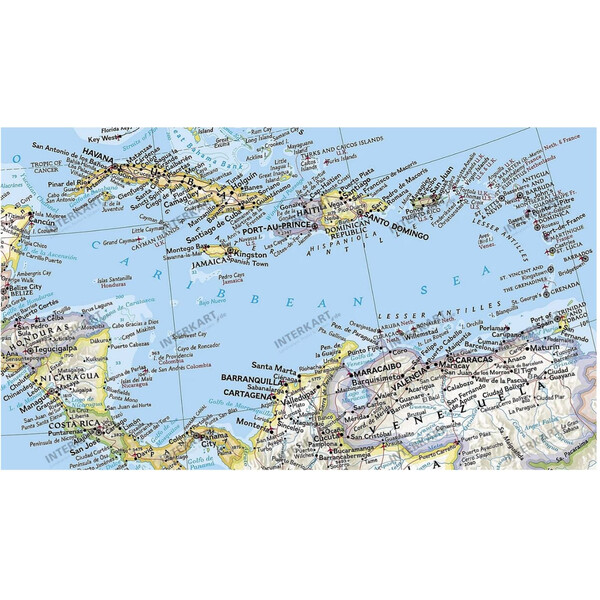National Geographic mapa de continente América do Norte, política